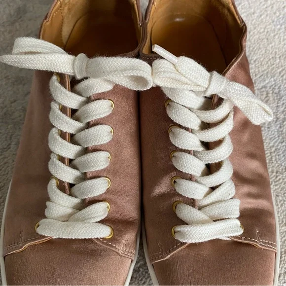 Sezane Jack Trainers Rose Gold Satin FR 38 US 7 RARE